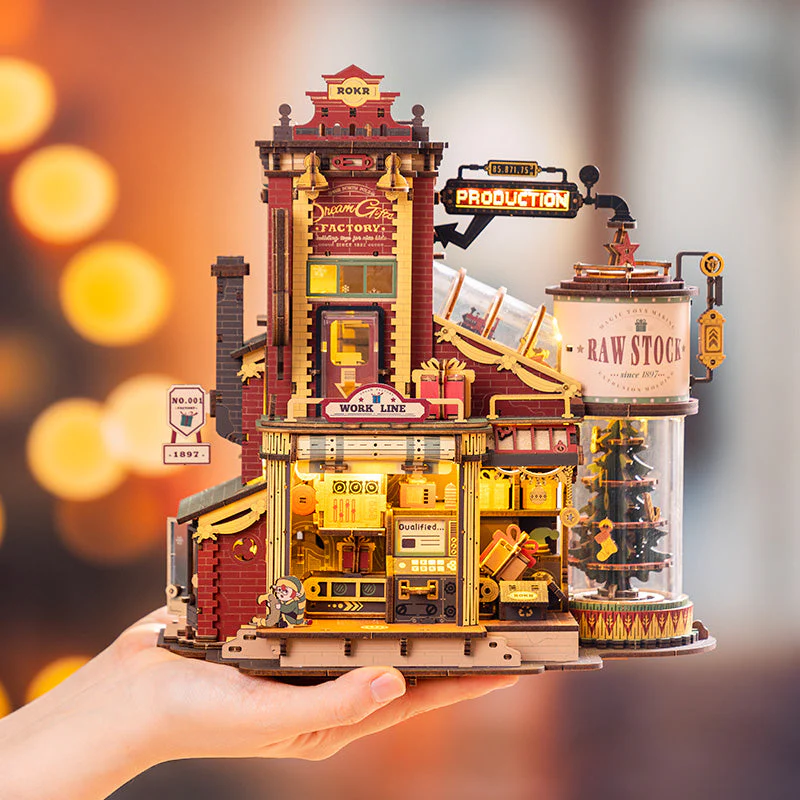 Usine de Cadeaux de Noël – Boîte à musique en bois 3D à monter soi-même – Image 3